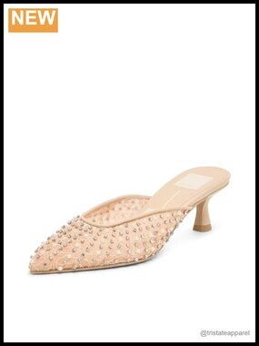 Kitten Heel Pointed Toe Pull-On Pump Formal Party Evening Shoe